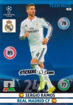 Sticker Sergio Ramos - UEFA Champions League 2014-2015. Adrenalyn XL n. 209 - Panini