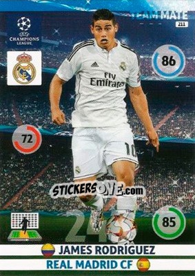 Sticker James Rodríguez - UEFA Champions League 2014-2015. Adrenalyn XL n. 211 - Panini