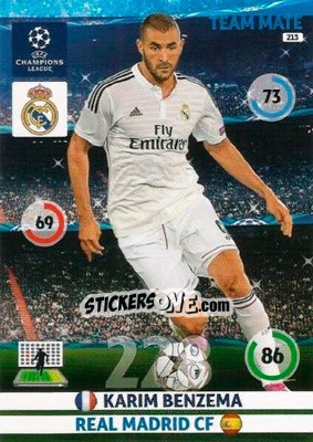Sticker Karim Benzema - UEFA Champions League 2014-2015. Adrenalyn XL n. 213 - Panini