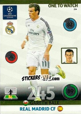 Sticker Gareth Bale - UEFA Champions League 2014-2015. Adrenalyn XL n. 214 - Panini