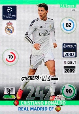 Sticker Cristiano Ronaldo - UEFA Champions League 2014-2015. Adrenalyn XL n. 216 - Panini