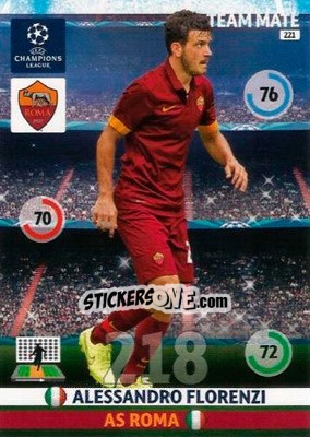 Sticker Alessandro Florenzi - UEFA Champions League 2014-2015. Adrenalyn XL n. 221 - Panini