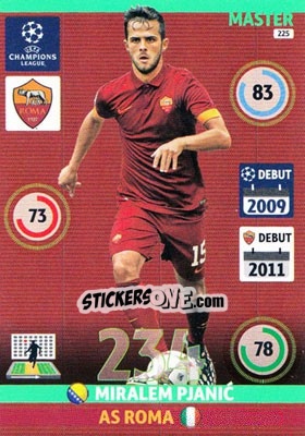 Sticker Miralem Pjanic - UEFA Champions League 2014-2015. Adrenalyn XL n. 225 - Panini