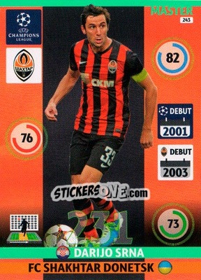 Sticker Darijo Srna - UEFA Champions League 2014-2015. Adrenalyn XL n. 243 - Panini