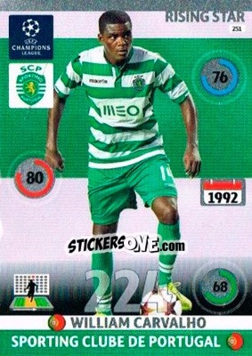 Sticker William Carvalho - UEFA Champions League 2014-2015. Adrenalyn XL n. 251 - Panini