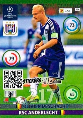 Sticker Olivier Deschacht - UEFA Champions League 2014-2015. Adrenalyn XL n. 254 - Panini