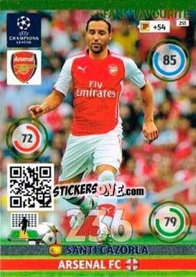 Sticker Santi Cazorla - UEFA Champions League 2014-2015. Adrenalyn XL n. 255 - Panini