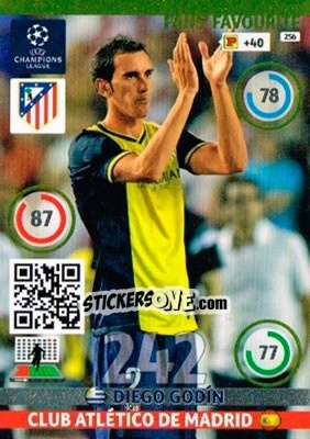 Sticker Diego Godín - UEFA Champions League 2014-2015. Adrenalyn XL - Panini