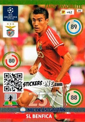 Sticker Nicolás Gaitán - UEFA Champions League 2014-2015. Adrenalyn XL n. 262 - Panini