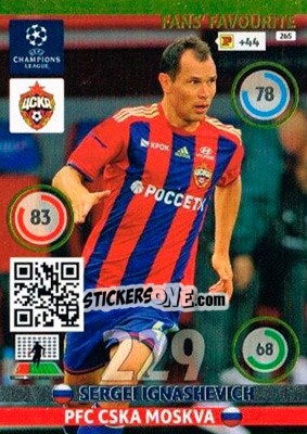 Sticker Sergei Ignashevich - UEFA Champions League 2014-2015. Adrenalyn XL - Panini