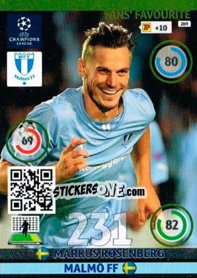 Sticker Markus Rosenberg - UEFA Champions League 2014-2015. Adrenalyn XL n. 269 - Panini