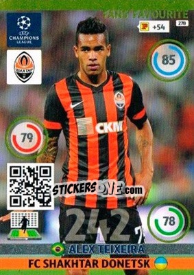 Sticker Alex Teixeira - UEFA Champions League 2014-2015. Adrenalyn XL n. 278 - Panini