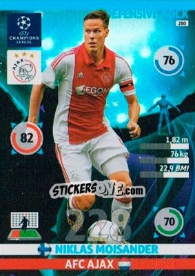 Sticker Niklas Moisander - UEFA Champions League 2014-2015. Adrenalyn XL n. 280 - Panini