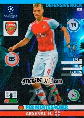 Sticker Per Mertesacker - UEFA Champions League 2014-2015. Adrenalyn XL n. 281 - Panini