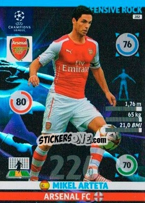 Sticker Mikel Arteta - UEFA Champions League 2014-2015. Adrenalyn XL n. 282 - Panini