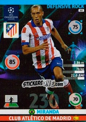 Sticker Miranda - UEFA Champions League 2014-2015. Adrenalyn XL n. 283 - Panini