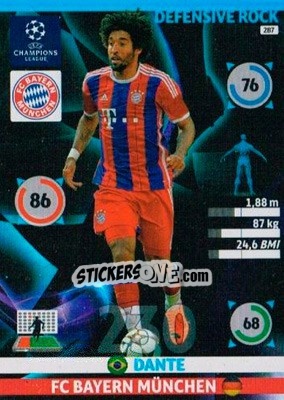 Sticker Dante - UEFA Champions League 2014-2015. Adrenalyn XL - Panini