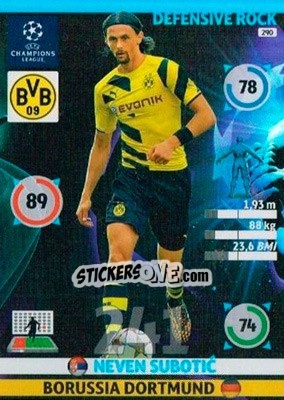 Sticker Neven Subotic - UEFA Champions League 2014-2015. Adrenalyn XL n. 290 - Panini
