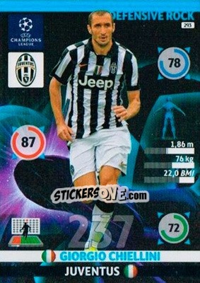 Sticker Giorgio Chiellini - UEFA Champions League 2014-2015. Adrenalyn XL n. 293 - Panini