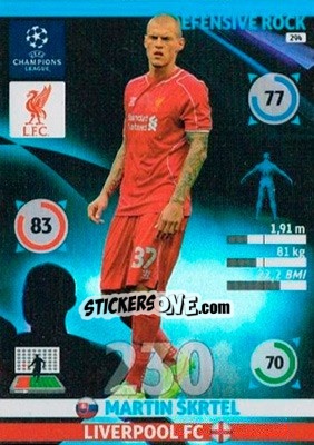 Sticker Martin Škrtel - UEFA Champions League 2014-2015. Adrenalyn XL n. 294 - Panini