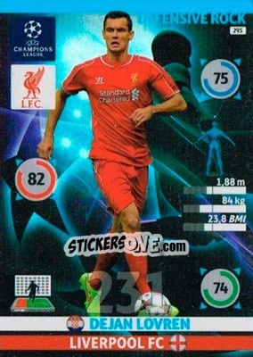 Sticker Dejan Lovren - UEFA Champions League 2014-2015. Adrenalyn XL n. 295 - Panini
