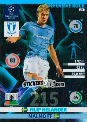 Sticker Filip Helander - UEFA Champions League 2014-2015. Adrenalyn XL n. 296 - Panini