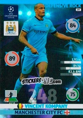 Sticker Vincent Kompany - UEFA Champions League 2014-2015. Adrenalyn XL - Panini