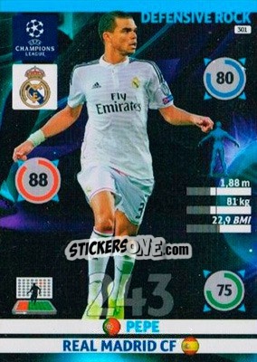 Sticker Pepe - UEFA Champions League 2014-2015. Adrenalyn XL n. 301 - Panini