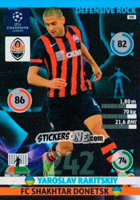Cromo Yaroslav Rakitskiy - UEFA Champions League 2014-2015. Adrenalyn XL n. 305 - Panini