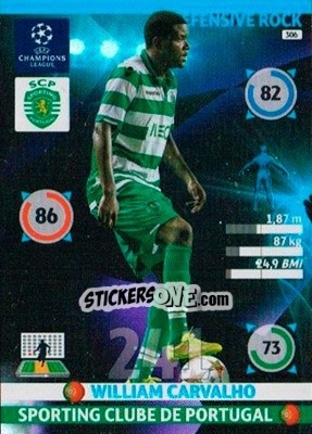Sticker William Carvalho - UEFA Champions League 2014-2015. Adrenalyn XL n. 306 - Panini