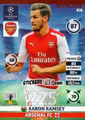 Sticker Aaron Ramsey - UEFA Champions League 2014-2015. Adrenalyn XL n. 307 - Panini