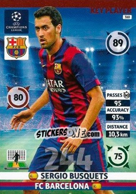Sticker Sergio Busquets - UEFA Champions League 2014-2015. Adrenalyn XL n. 310 - Panini