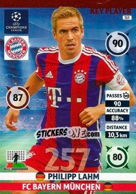 Sticker Philipp Lahm - UEFA Champions League 2014-2015. Adrenalyn XL n. 313 - Panini