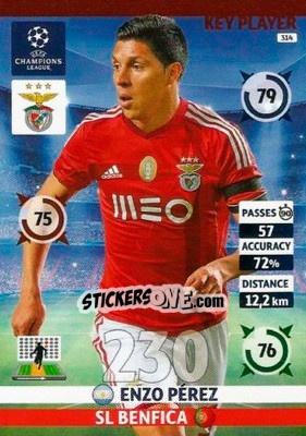 Sticker Enzo Pérez - UEFA Champions League 2014-2015. Adrenalyn XL n. 314 - Panini