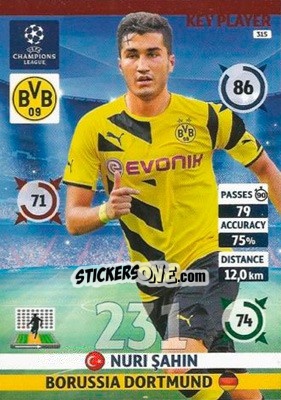Sticker Nuri Sahin - UEFA Champions League 2014-2015. Adrenalyn XL n. 315 - Panini