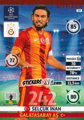 Sticker Selçuk Inan - UEFA Champions League 2014-2015. Adrenalyn XL n. 317 - Panini