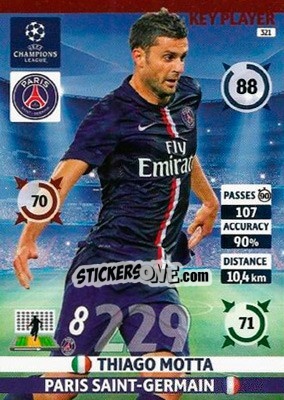 Sticker Thiago Motta - UEFA Champions League 2014-2015. Adrenalyn XL n. 321 - Panini
