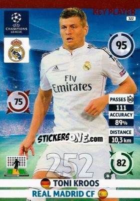 Sticker Toni Kroos - UEFA Champions League 2014-2015. Adrenalyn XL n. 322 - Panini