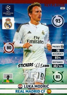 Figurina Luka Modric - UEFA Champions League 2014-2015. Adrenalyn XL - Panini