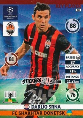 Sticker Darijo Srna - UEFA Champions League 2014-2015. Adrenalyn XL n. 324 - Panini