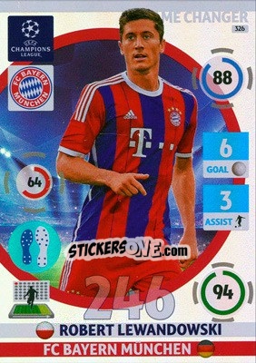 Sticker Robert Lewandowski - UEFA Champions League 2014-2015. Adrenalyn XL n. 326 - Panini