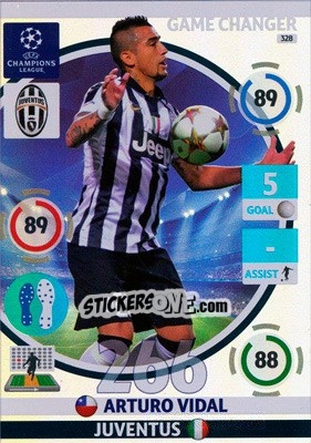 Sticker Arturo Vidal - UEFA Champions League 2014-2015. Adrenalyn XL n. 328 - Panini