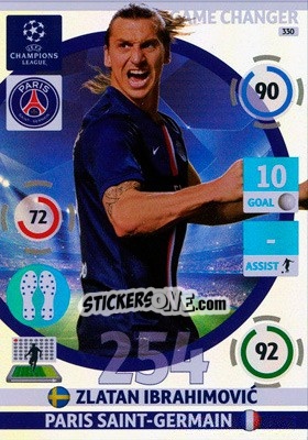 Sticker Zlatan Ibrahimovic - UEFA Champions League 2014-2015. Adrenalyn XL n. 330 - Panini