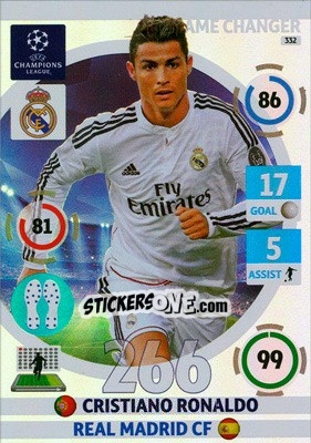 Sticker Cristiano Ronaldo - UEFA Champions League 2014-2015. Adrenalyn XL n. 332 - Panini