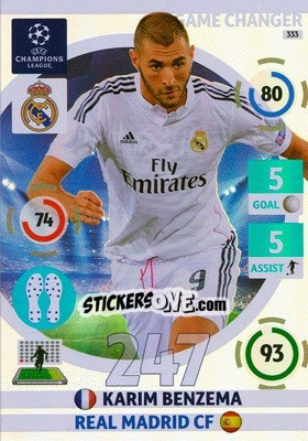 Sticker Karim Benzema - UEFA Champions League 2014-2015. Adrenalyn XL n. 333 - Panini