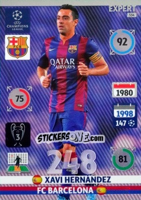 Sticker Xavi Hernández - UEFA Champions League 2014-2015. Adrenalyn XL - Panini