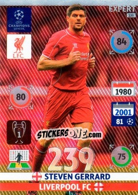 Sticker Steven Gerrard - UEFA Champions League 2014-2015. Adrenalyn XL n. 339 - Panini