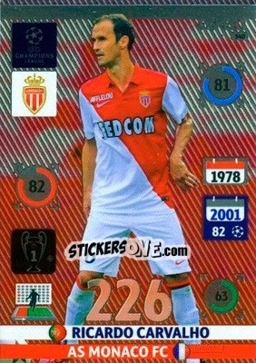 Cromo Ricardo Carvalho - UEFA Champions League 2014-2015. Adrenalyn XL - Panini