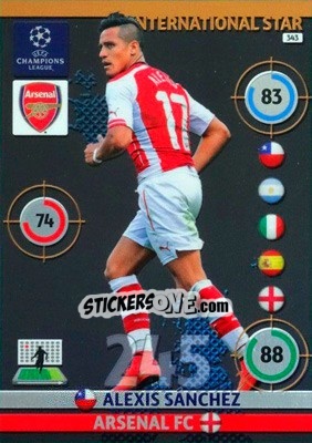 Sticker Alexis Sánchez - UEFA Champions League 2014-2015. Adrenalyn XL - Panini