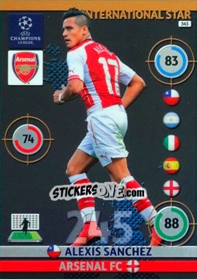 Sticker Alexis Sánchez - UEFA Champions League 2014-2015. Adrenalyn XL n. 343 - Panini